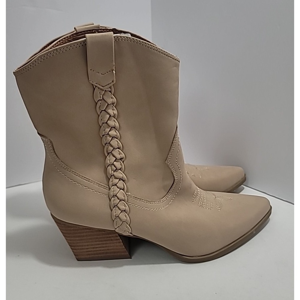 Dolce Vita Women Tan‎ 8.5 Western Cowgirl Boots Chic Cowboy Carter Festival Boho - Picture 3 of 12